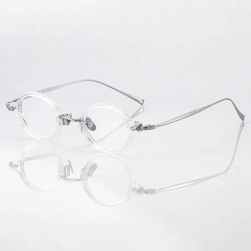 Unisex Oval Full Rim Titanium Prescription Glasses 396181 — view 6 | Rx Spectacle