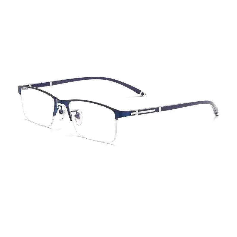 Men's Square Semi-Rimless Alloy Prescription Glasses P9212 — view 9 | Rx Spectacle