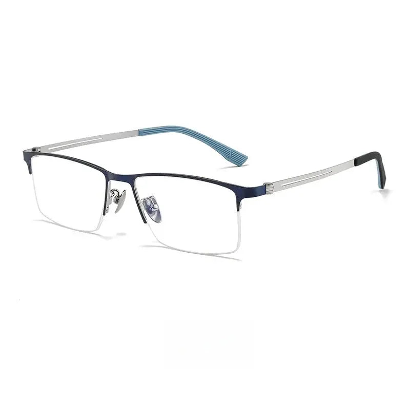 Unisex Square Semi-Rimless Titanium Prescription Glasses 23156 — view 6 | Rx Spectacle