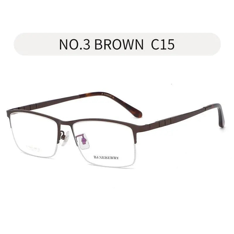 Unisex Rectangular Semi-Rimless Titanium Prescription Glasses 71111 — view 6 | Rx Spectacle
