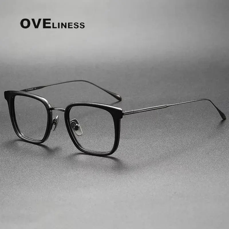 Unisex Square Full Rim Titanium Prescription Glasses 14150 — view 3 | Rx Spectacle