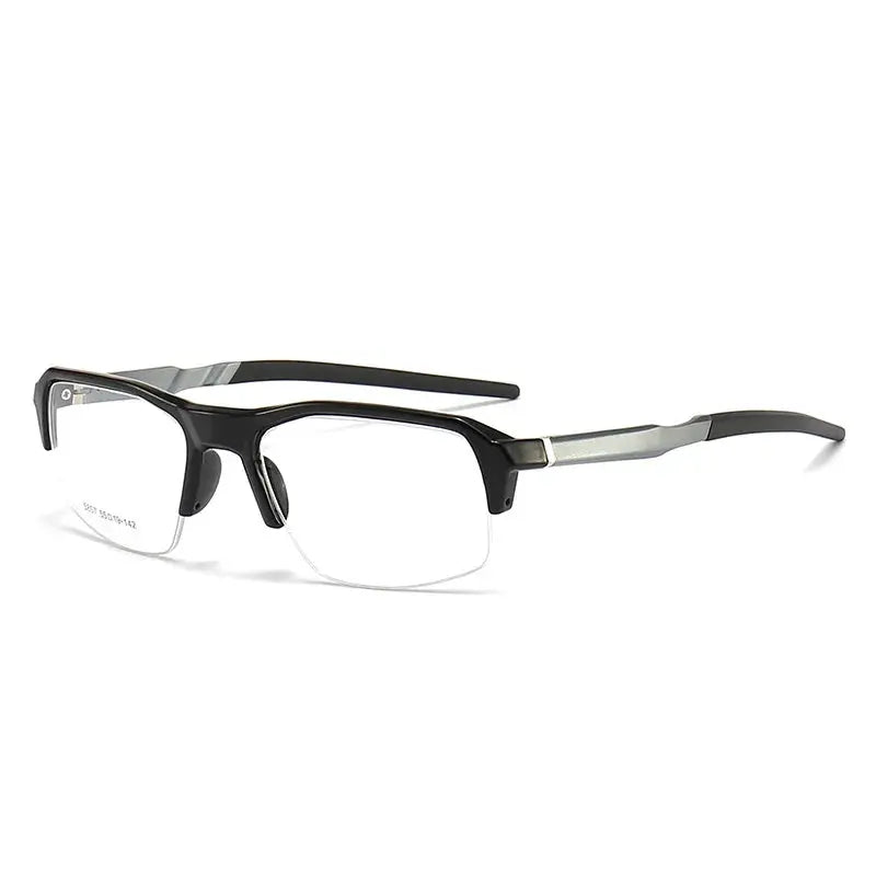 Unisex Square Semi-Rimless TR90 Sports Glasses 58578 — view 11 | Rx Spectacle