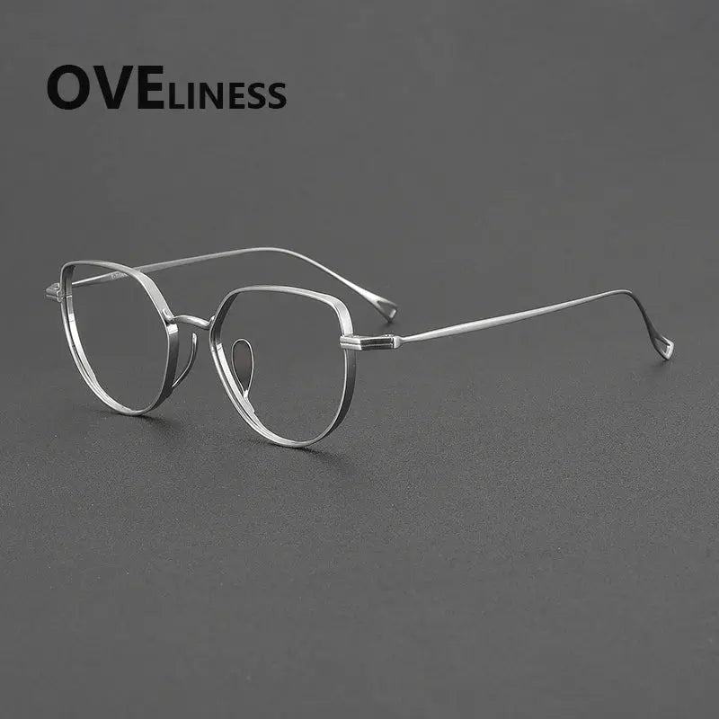 Unisex Cat Eye Full Rim Titanium Prescription Glasses 643002 — view 5 | Rx Spectacle