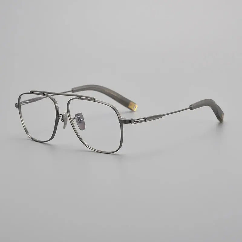 Men's Square Full Rim Titanium Prescription Glasses Lsa1051 — view 8 | Rx Spectacle