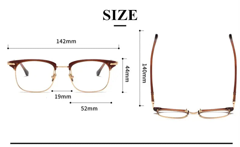 Unisex Square Full Rim Titanium Prescription Glasses M2049 — view 11 | Rx Spectacle
