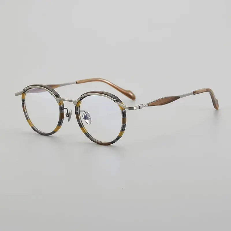 Unisex Round Full Rim Titanium Prescription Glasses 196062 — view 5 | Rx Spectacle