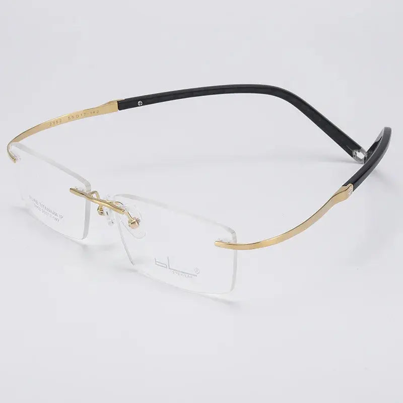Unisex Rectangular Rimless Titanium Screwless Prescription Glasses 2952 — view 7 | Rx Spectacle