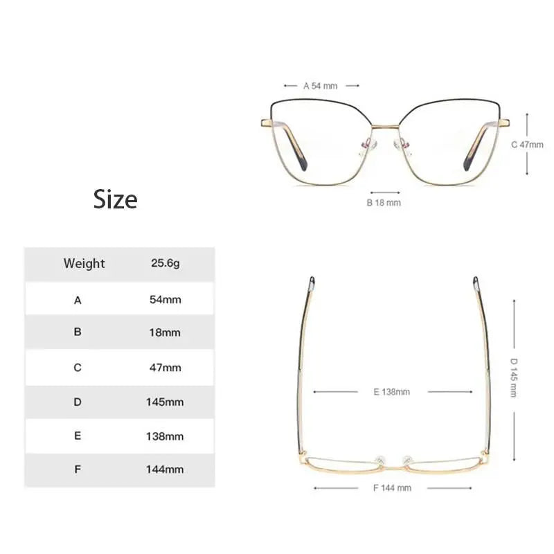 Women's Cat Eye Full Rim Titanium Prescription Glasses 3002 — view 5 | Rx Spectacle
