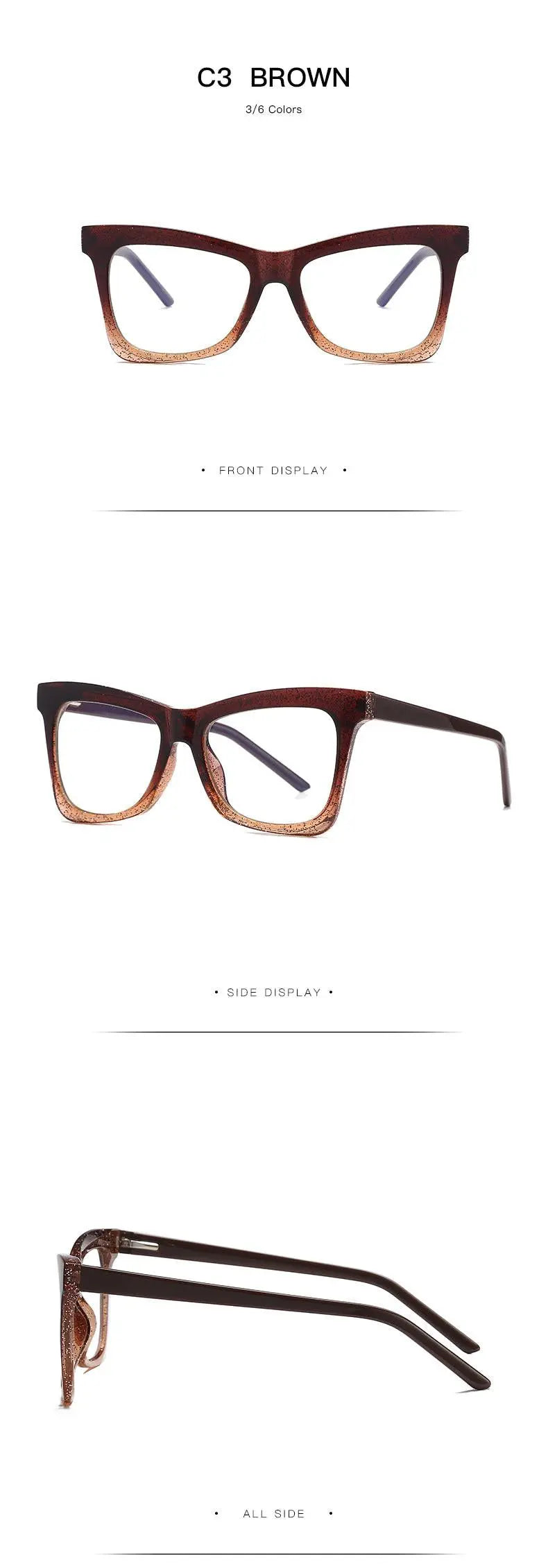 Women's Cat Eye Full Rim Titanium Prescription Glasses 2042 — view 15 | Rx Spectacle