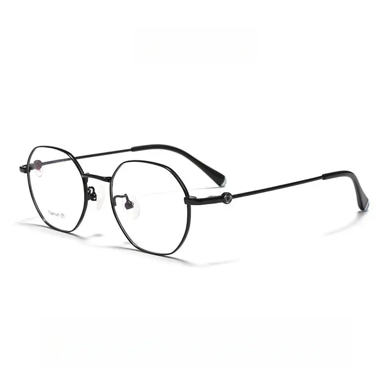Unisex Round Full Rim Alloy Flat Top Prescription Glasses 710185 — view 6 | Rx Spectacle
