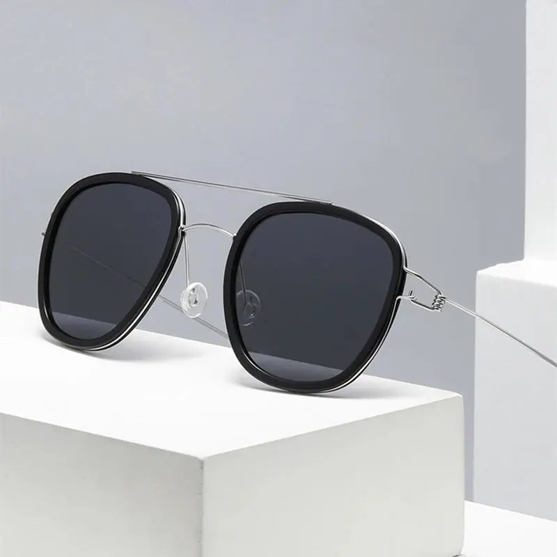 Unisex Square Full Rim Titanium Double Bridge Prescription Glasses 8205 — view 3 | Rx Spectacle