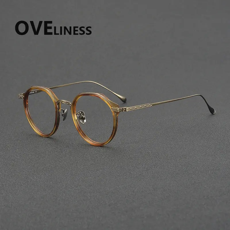 Unisex Round Full Rim Titanium Prescription Glasses 32904 — view 4 | Rx Spectacle
