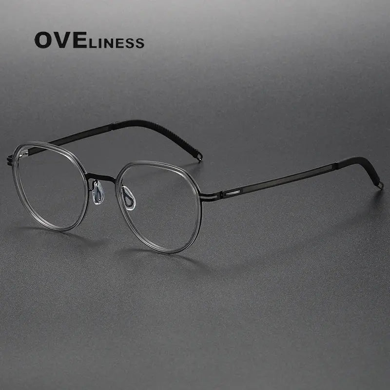 Women's Oval Full Rim Titanium Prescription Glasses 820319 — view 4 | Rx Spectacle