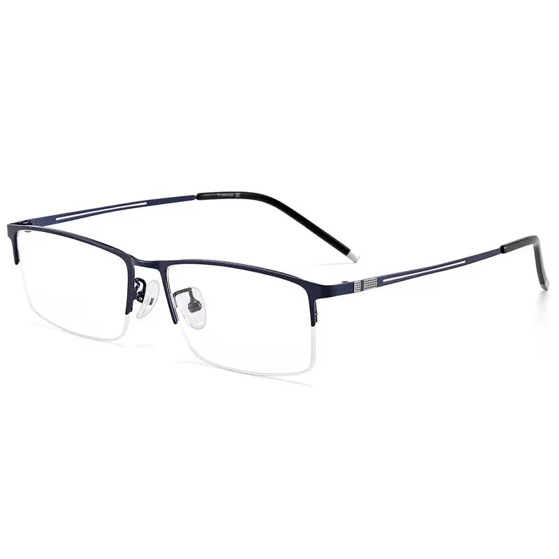Men's Square Semi-Rimless Alloy Prescription Glasses 990070 — view 16 | Rx Spectacle