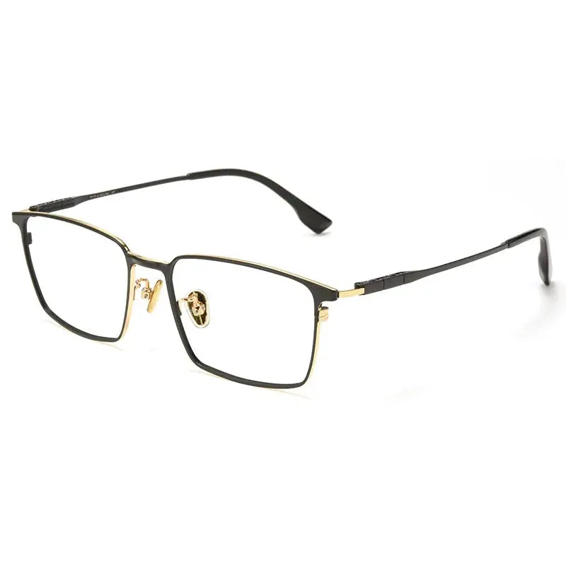 Men's Square Full Rim Titanium Prescription Glasses 86037 — view 6 | Rx Spectacle