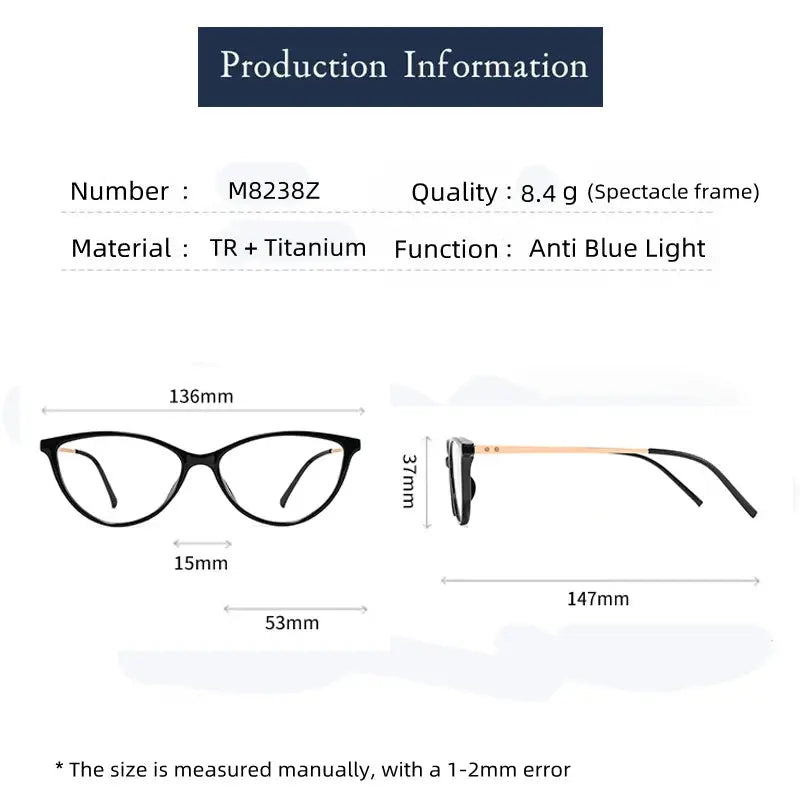 Women's Oval Full Rim Titanium Prescription Glasses 482381 — view 2 | Rx Spectacle