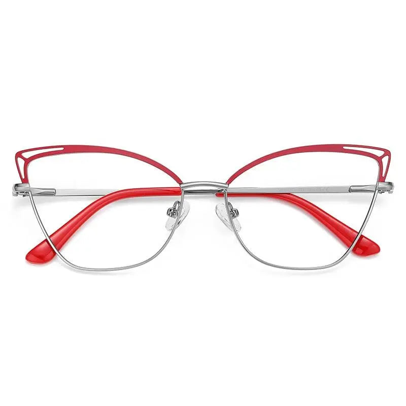 Women's Cat Eye Full Rim Alloy Prescription Glasses 3038 — view 2 | Rx Spectacle