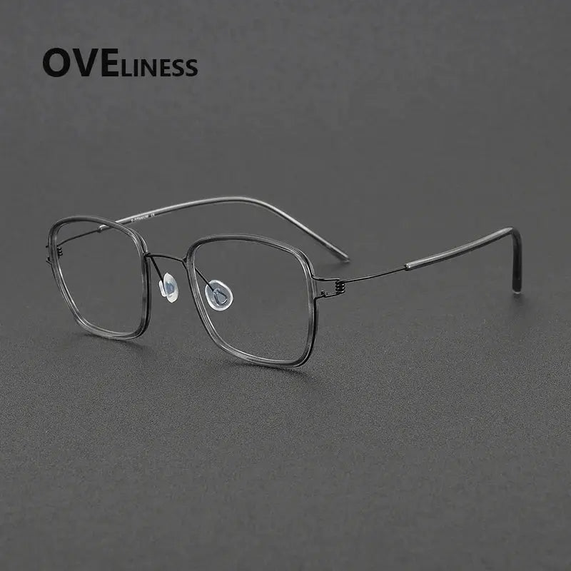 Women's Square Full Rim Titanium Prescription Glasses 381045 — view 7 | Rx Spectacle