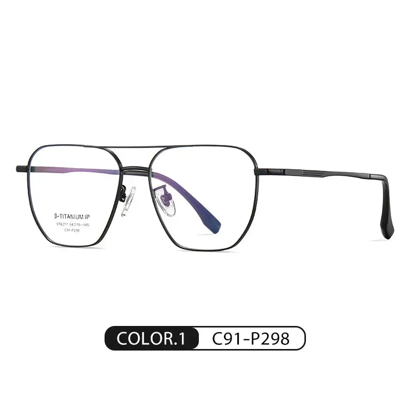 Women's Oval Full Rim Titanium Double Bridge Prescription Glasses 6217 — view 5 | Rx Spectacle
