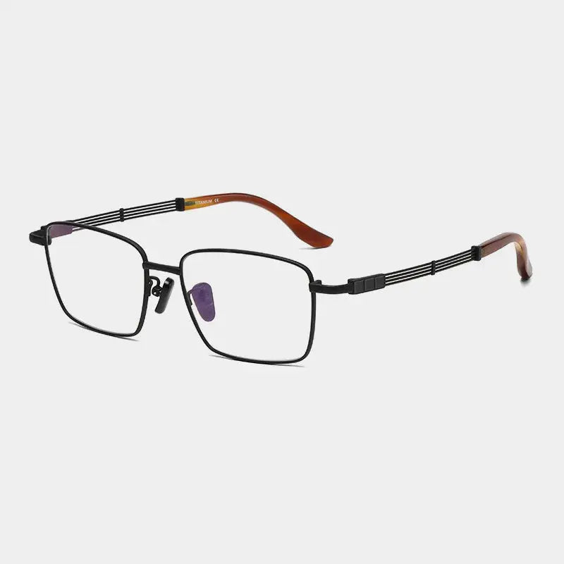 Unisex Square Full Rim Titanium Oversized Prescription Glasses 200115 — view 4 | Rx Spectacle