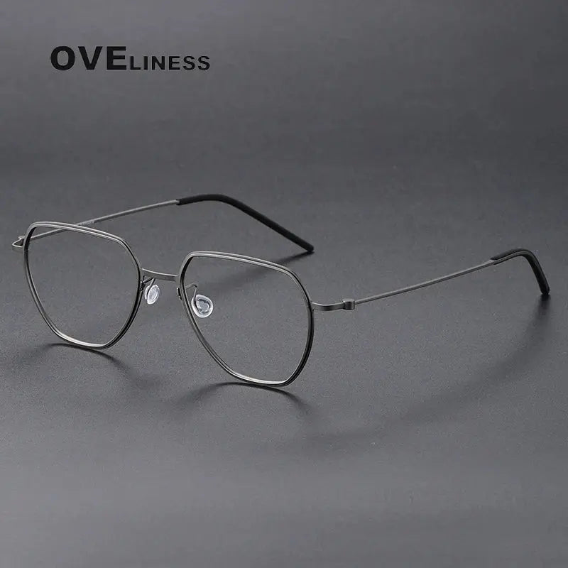 Unisex Oval Full Rim Titanium Flat Top Prescription Glasses O5526 — view 9 | Rx Spectacle