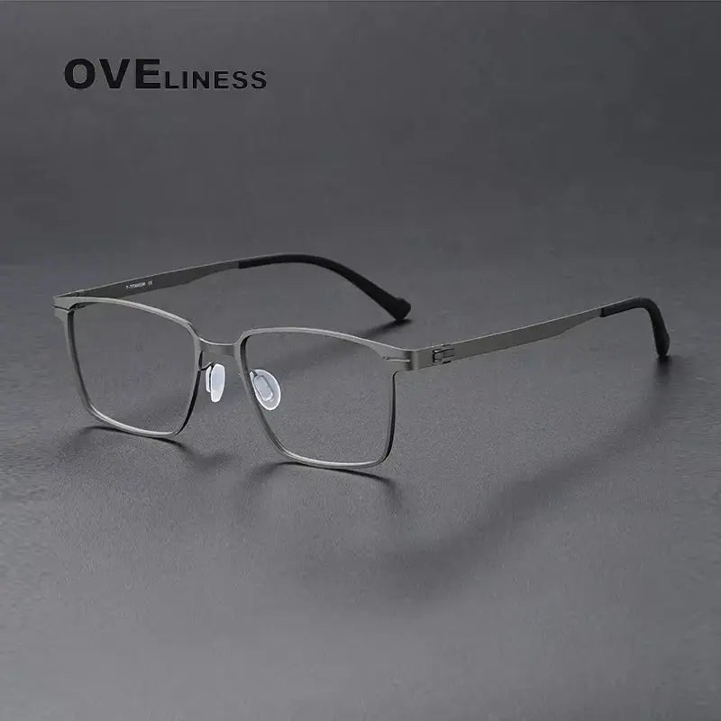 Women's Square Full Rim Titanium Screwless Prescription Glasses 80995 — view 5 | Rx Spectacle