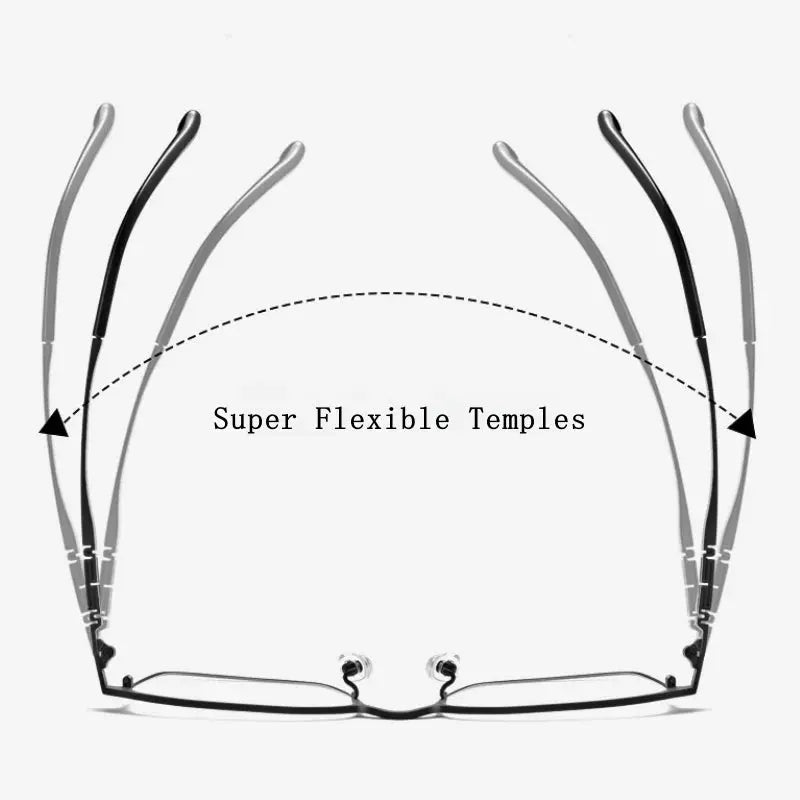 Men's Square Full Rim Titanium Prescription Glasses 0239 — view 6 | Rx Spectacle