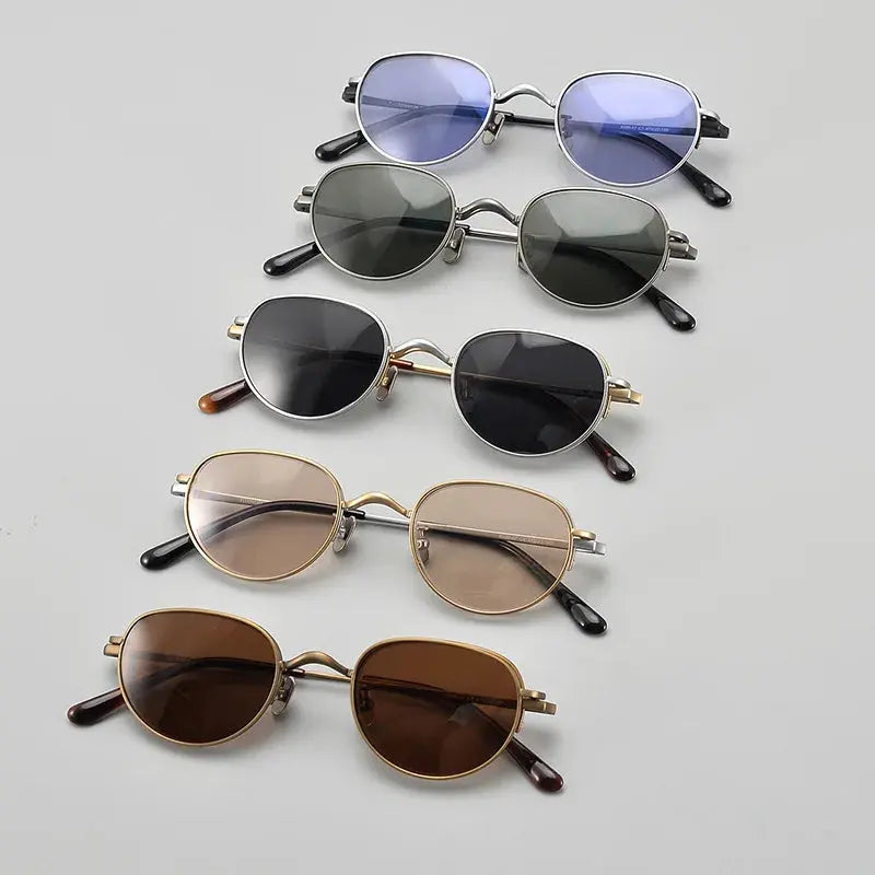 Women's Oval Semi-Rimless Titanium Clip-On Prescription Glasses Mk47 — view 6 | Rx Spectacle