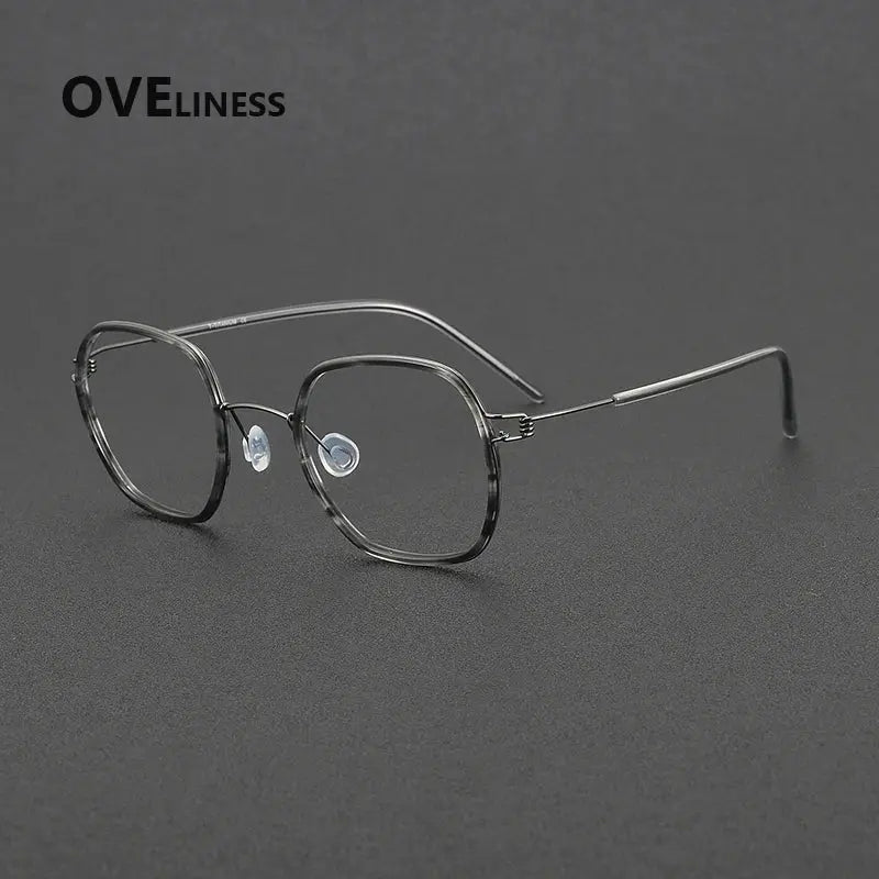 Women's Square Full Rim Titanium Prescription Glasses 381052 — view 5 | Rx Spectacle