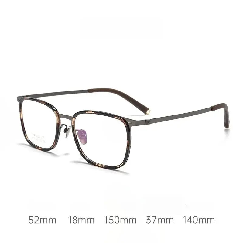 Unisex Square Full Rim Titanium Prescription Glasses 26031 — view 5 | Rx Spectacle