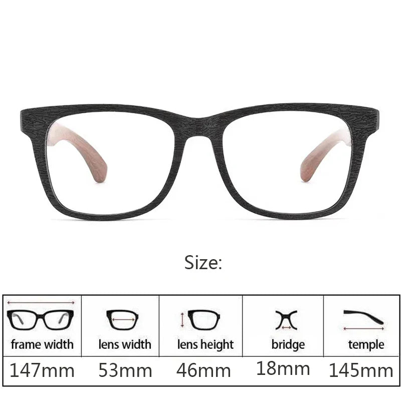 Men's Square Full Rim Wood Prescription Glasses 464000 — view 2 | Rx Spectacle