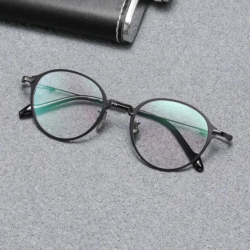 Unisex Oval Full Rim Titanium Prescription Glasses 60046 — view 6 | Rx Spectacle