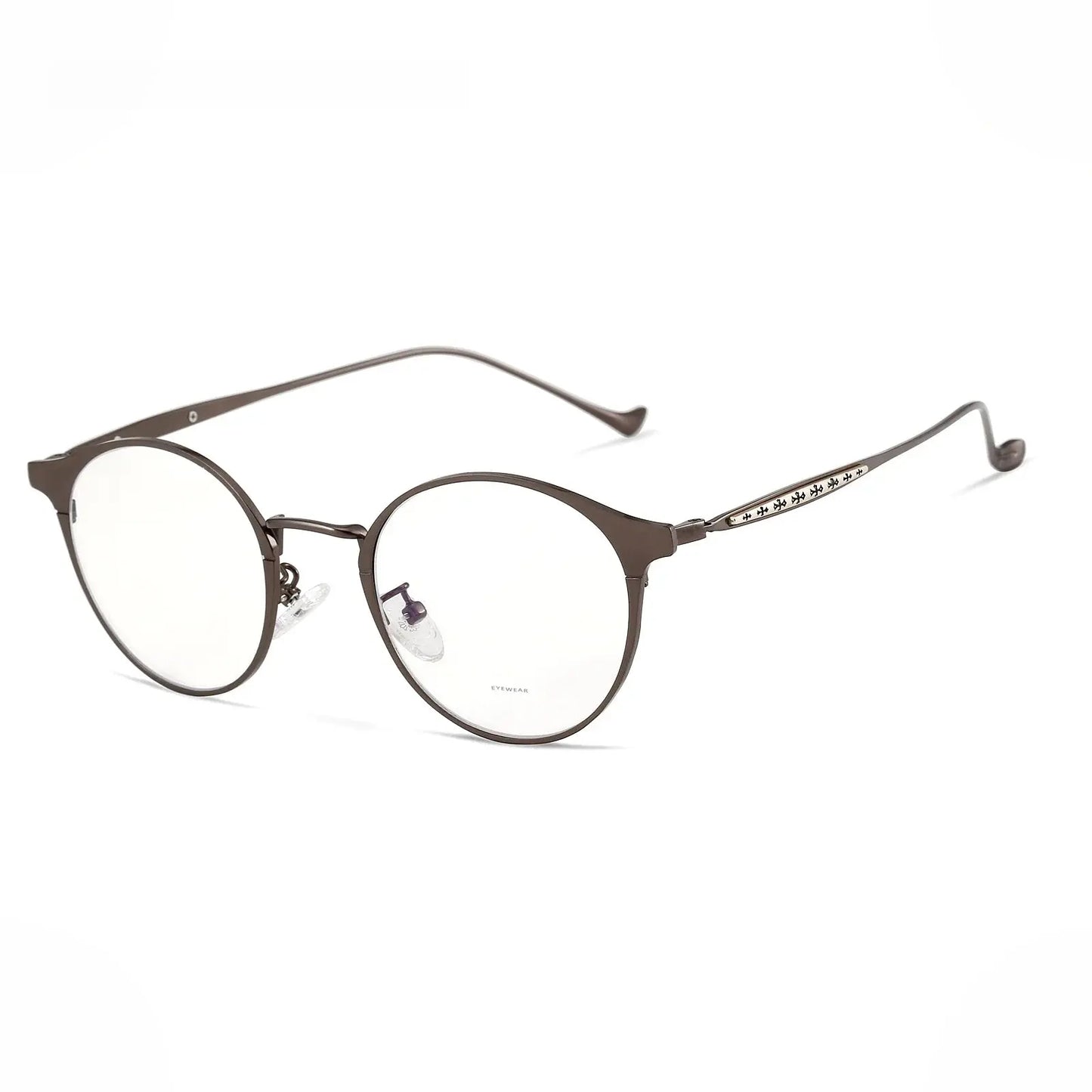 Unisex Round Full Rim Titanium Prescription Glasses 78006 — view 3 | Rx Spectacle