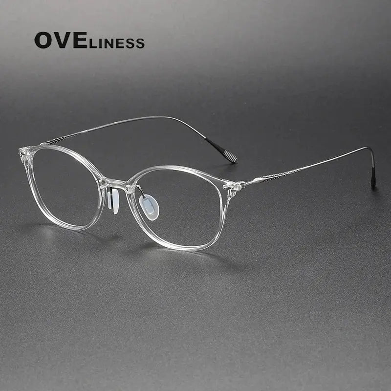 Women's Oval Full Rim Titanium Prescription Glasses 36854 — view 6 | Rx Spectacle