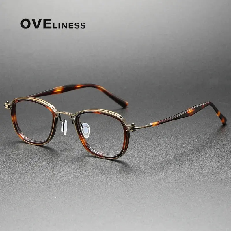 Unisex Square Full Rim Titanium Oversized Prescription Glasses 395861 — view 6 | Rx Spectacle