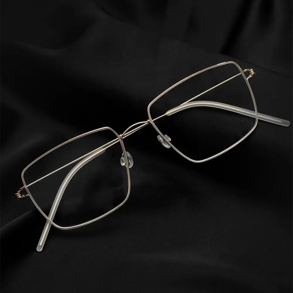 Women's Square Full Rim Titanium Screwless Prescription Glasses 54135 — view 1 | Rx Spectacle