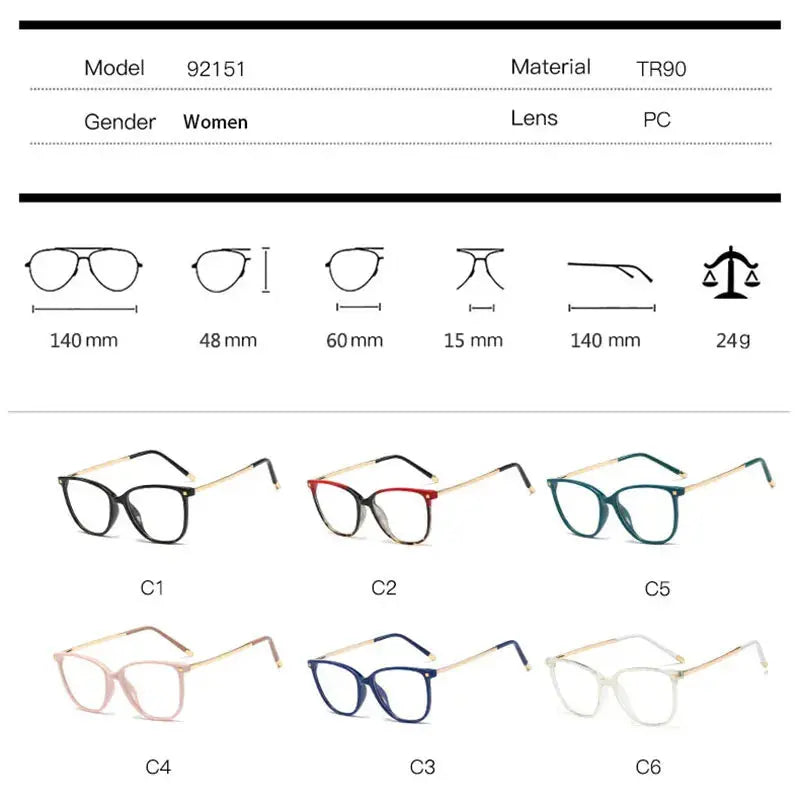 Women's Square Full Rim TR90 Prescription Glasses 192151 — view 3 | Rx Spectacle