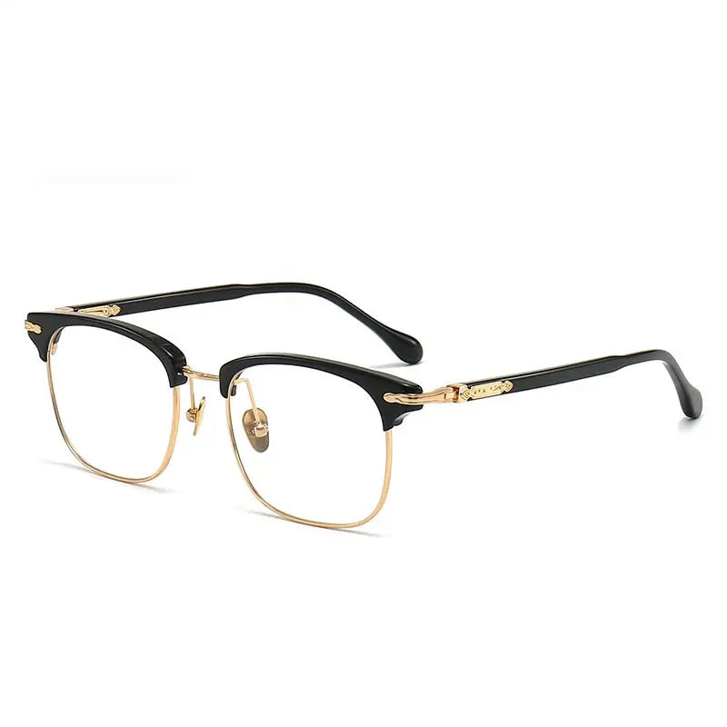 Unisex Square Full Rim Titanium Prescription Glasses M2049 — view 9 | Rx Spectacle
