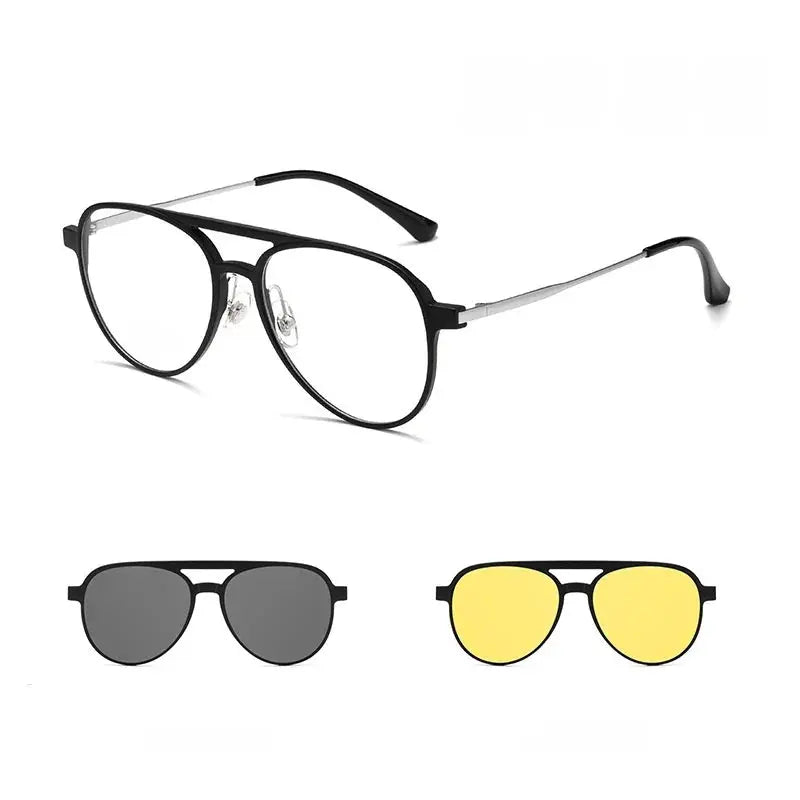 Women's Round Full Rim Titanium Clip-On Prescription Glasses 930077 — view 6 | Rx Spectacle