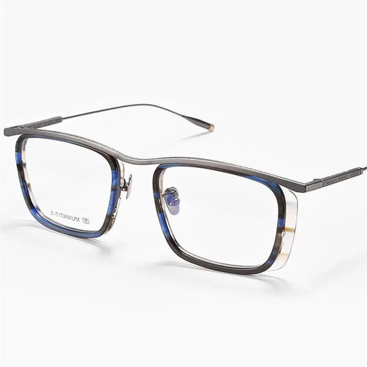Unisex Square Full Rim Titanium Oversized Prescription Glasses 36150 — view 1 | Rx Spectacle