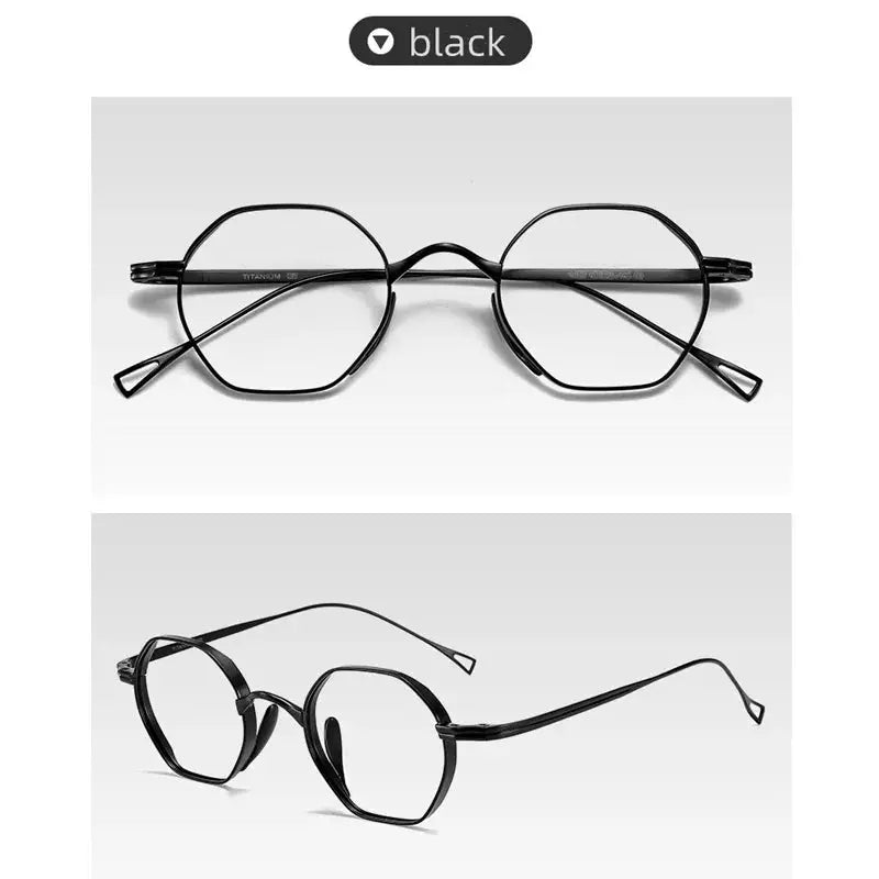 Unisex Polygon Full Rim Titanium Reading Glasses K152 — view 5 | Rx Spectacle