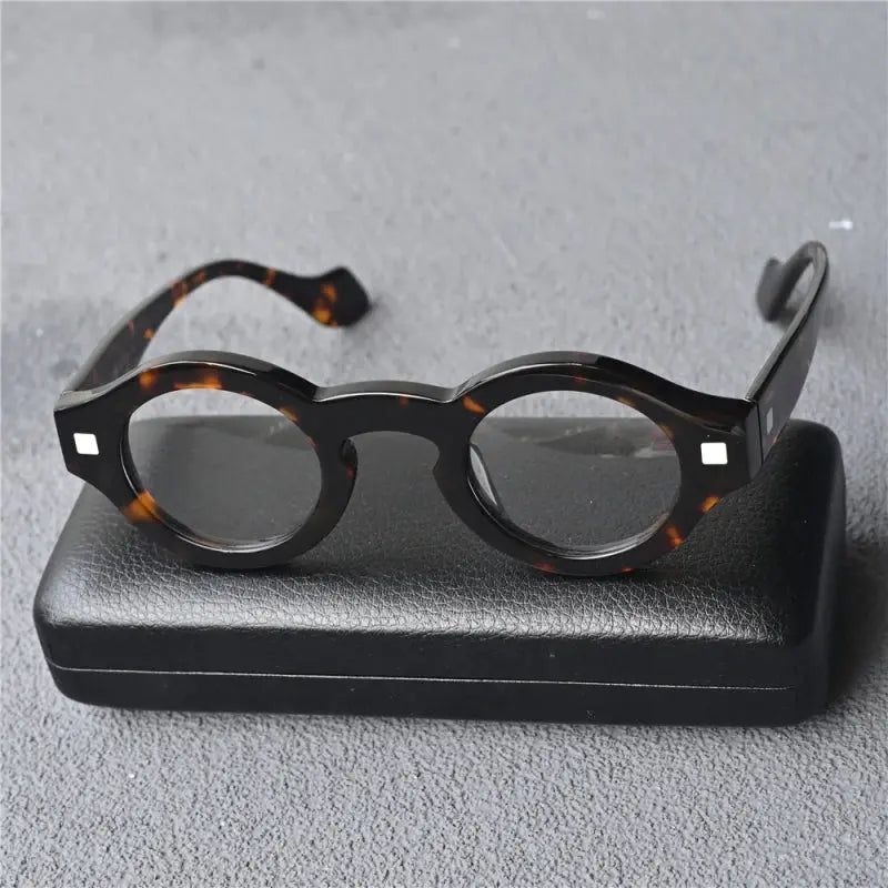 Unisex Round Full Rim Acetate Prescription Glasses 426302 — view 4 | Rx Spectacle