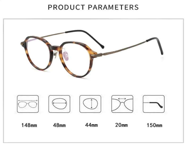 Unisex Oval Full Rim Titanium Flat Top Prescription Glasses 19834 — view 2 | Rx Spectacle
