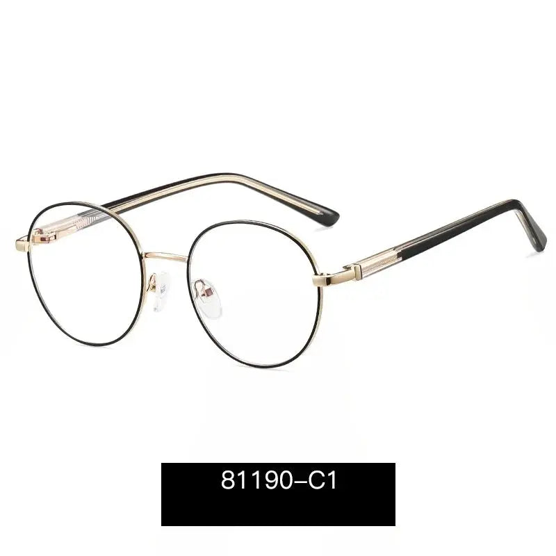 Unisex Round Full Rim Alloy Prescription Glasses 81190 — view 9 | Rx Spectacle