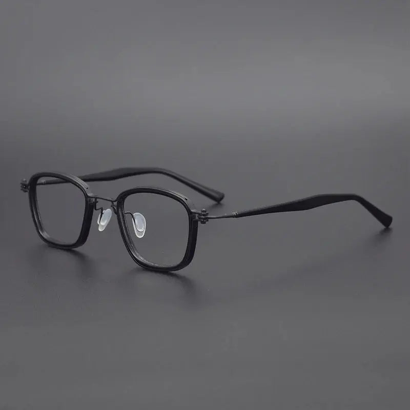 Unisex Square Full Rim Titanium Prescription Glasses Sc19 — view 7 | Rx Spectacle