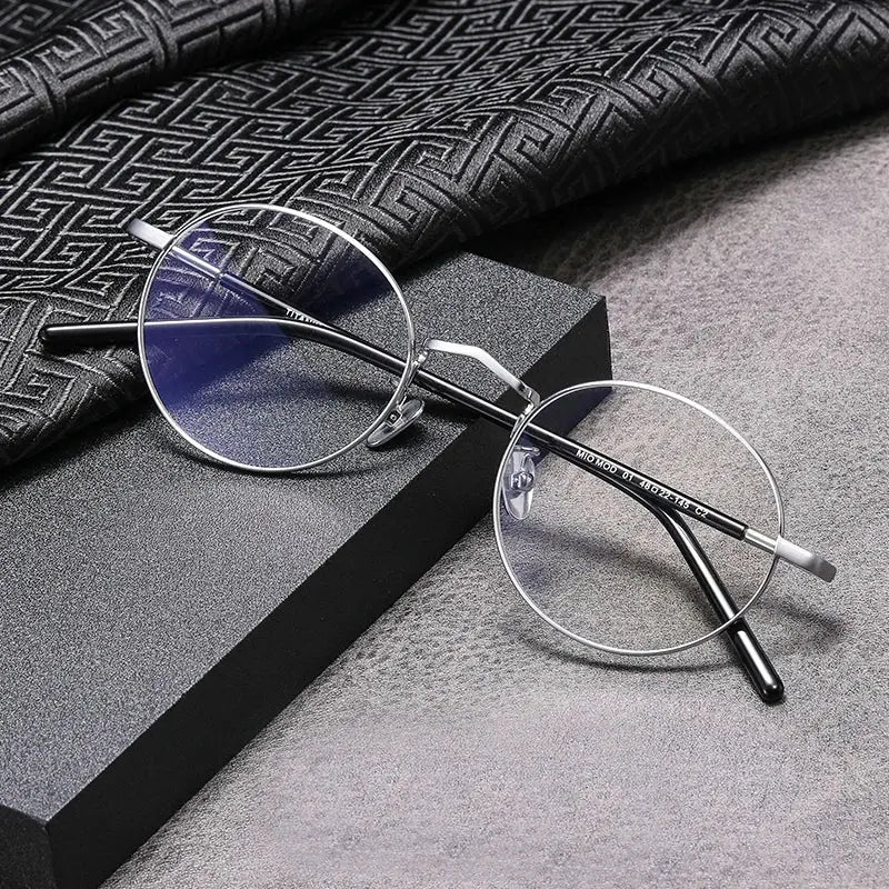 Women's Oval Full Rim Titanium Prescription Glasses 482214 — view 7 | Rx Spectacle