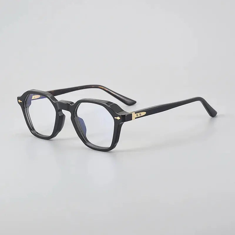 Unisex Polygon Full Rim Acetate Flat Top Prescription Glasses 49602 — view 5 | Rx Spectacle