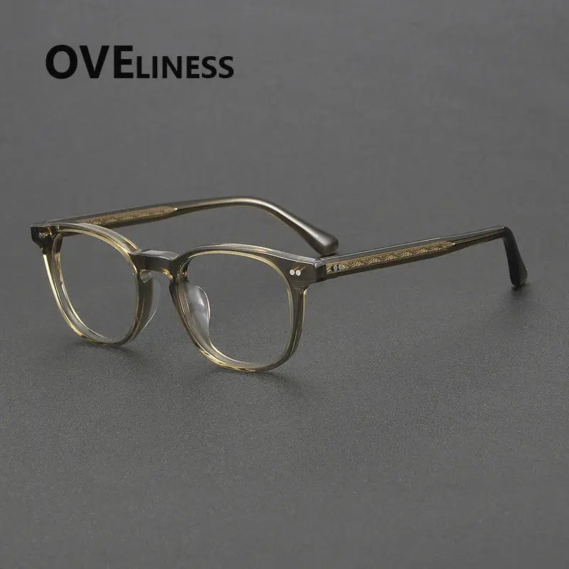 Unisex Oval Full Rim Acetate Prescription Glasses 78096 — view 3 | Rx Spectacle