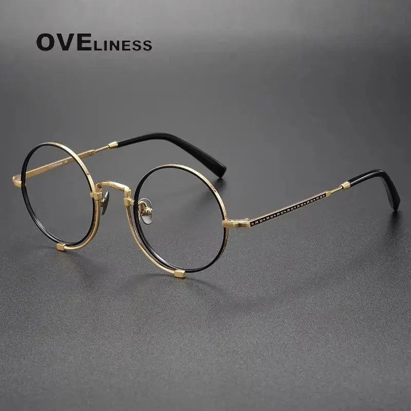 Women's Round Full Rim Titanium Prescription Glasses 10139 — view 6 | Rx Spectacle