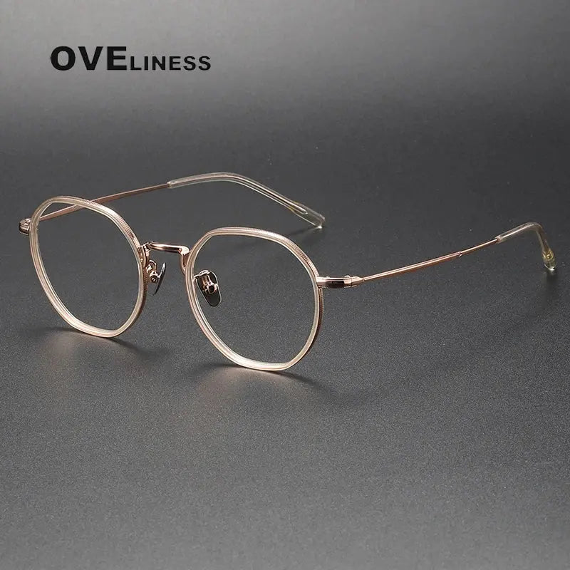 Women's Polygon Full Rim Titanium Prescription Glasses 85142 — view 4 | Rx Spectacle